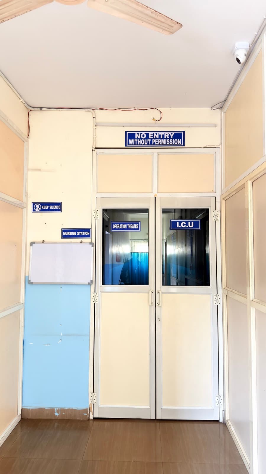 The operation theatre and ICU, off the nursing station on the first floor.